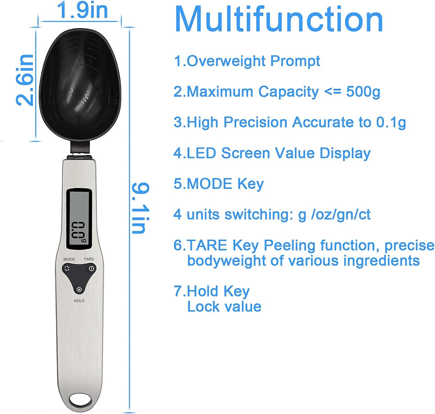 Kitchen Electronic Measuring Spoon Food Scale Digital Spoon Scale Lilac Milo