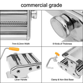 Dual-Blade Stainless Steel Noodle Pasta Maker Machine Lilac Milo