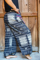 Cotton Women Tribal Boho Pants Hippie Pants Tan Smokey