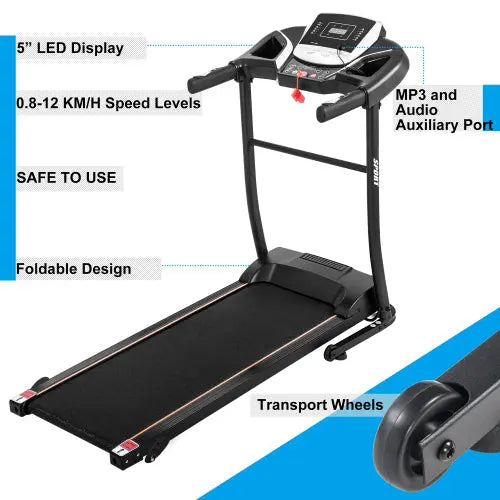 Classic Style Folding Electric Treadmill Motorized Running Machine Teal Simba