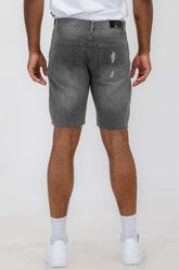 Mens Distressed Denim Shorts Lime Milo