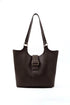 Brown Faux Leather Snap Closure Crossbody Hand Bag Single Compartment Ochre Juniper