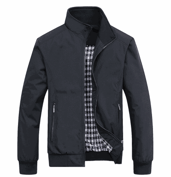 Veste bomber softshell légère pour homme, coupe slim décontractée, fermeture éclair, poches latérales, noire, bleue et kaki, parfaite pour le printemps et l&