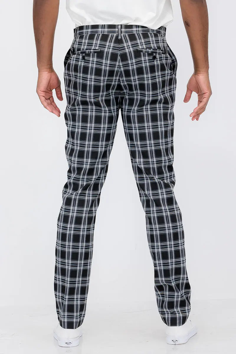 Plaid Slim Fit Trouser Pants SR010 Lime Milo
