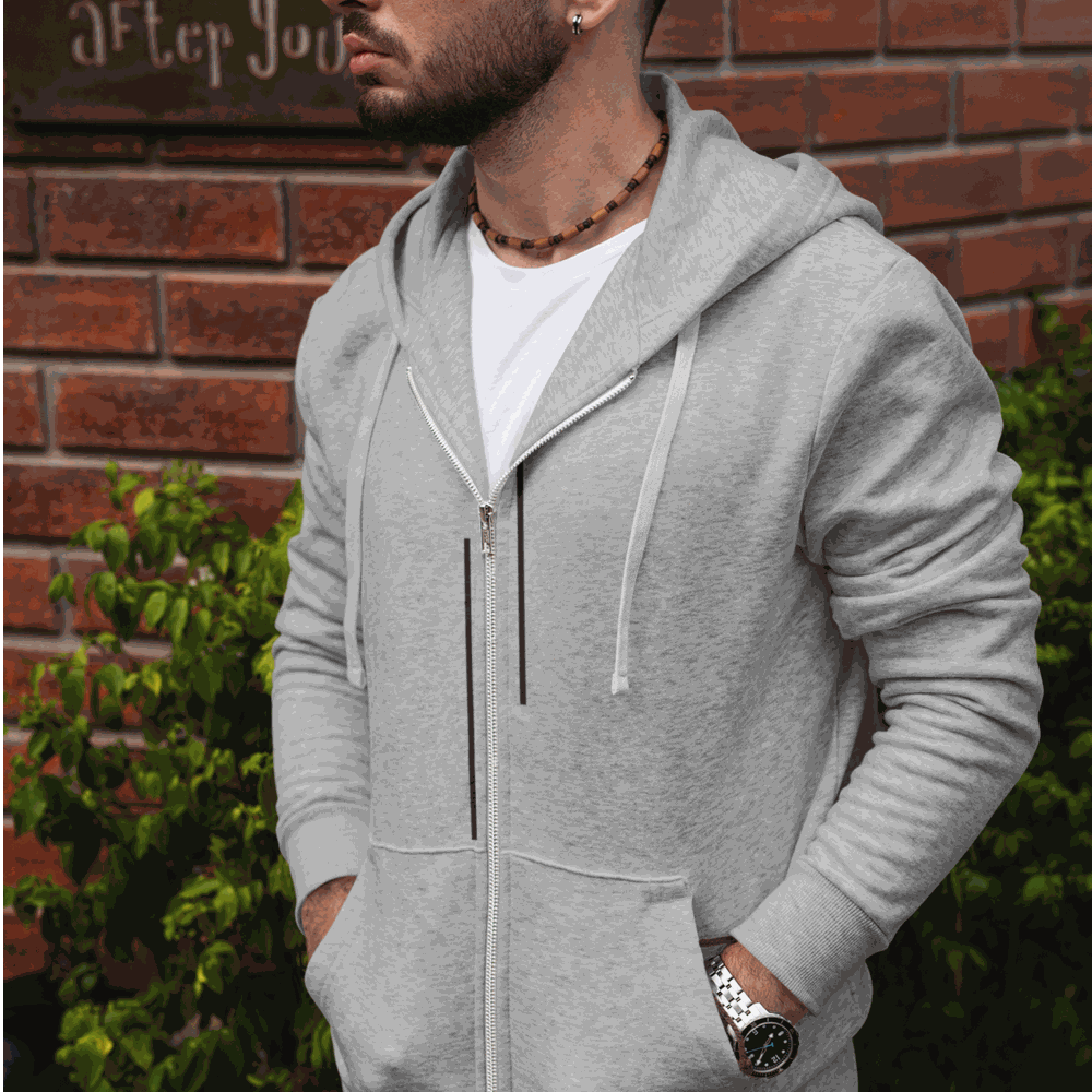 Mens Unmatched Stripes Zip Up Hoodie Yellow Pandora