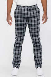 Plaid Slim Fit Trouser Pants SR010 Lime Milo