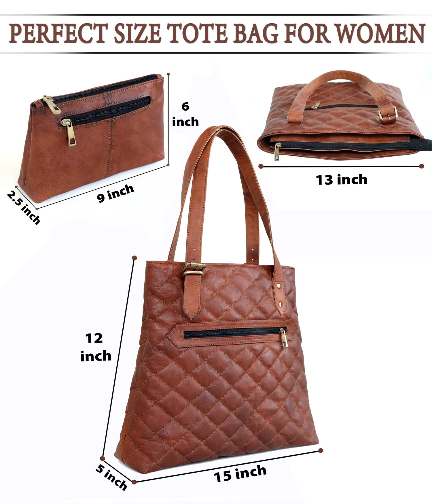 Combo Of 2 Leather Woman Tote Bag with A small Purse – Handbag Salmon Alder
