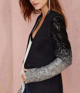 Womens Blazer with Sequins Sleeve Yellow Pandora