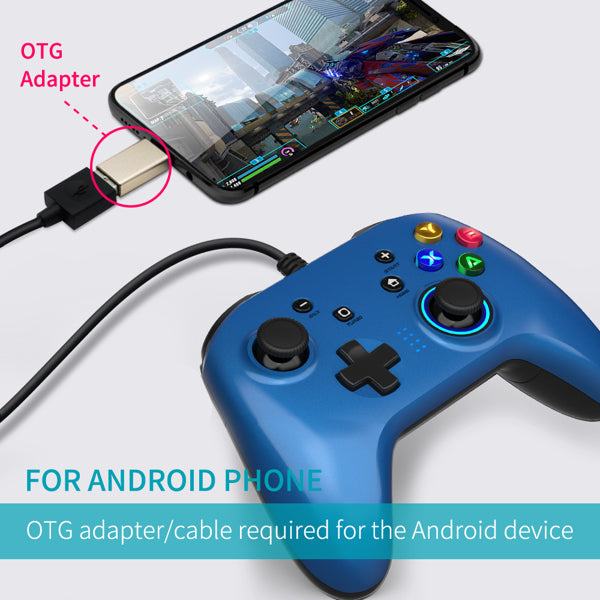 Wired Gaming Controller Joystick Gamepad with Dual-Vibration – Tech Accessories Teal Simba