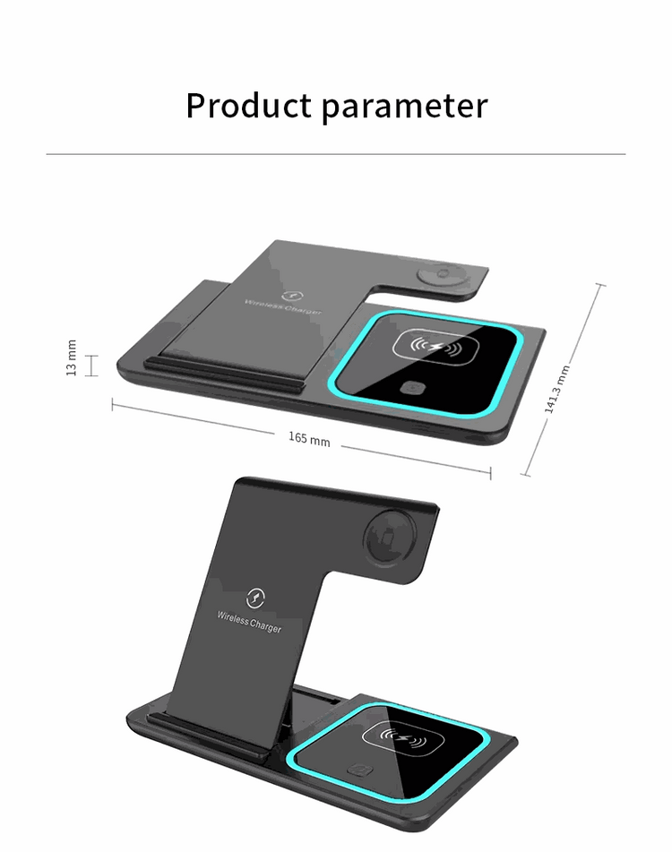 Foldable 3 In 1 Fast 15w QI Wireless Charging Station – Charger Lilac Milo