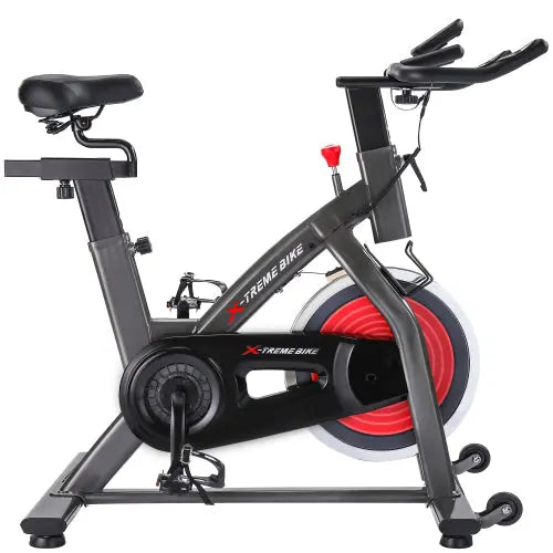 Indoor Cycling Bike 4-Way Adjustable Handlebar & Seat LCD Monitor Teal Simba