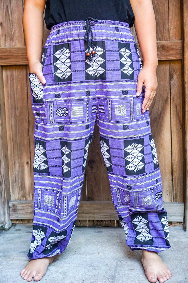Cotton Women Tribal Boho Pants Hippie Pants Tan Smokey