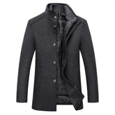 Winter Men Wool Jacket Slim Fit Thick Warm Coat Teal Simba