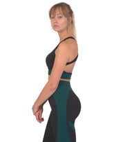 Trois Seamless Sports Bra - Black with Blue Lazurite