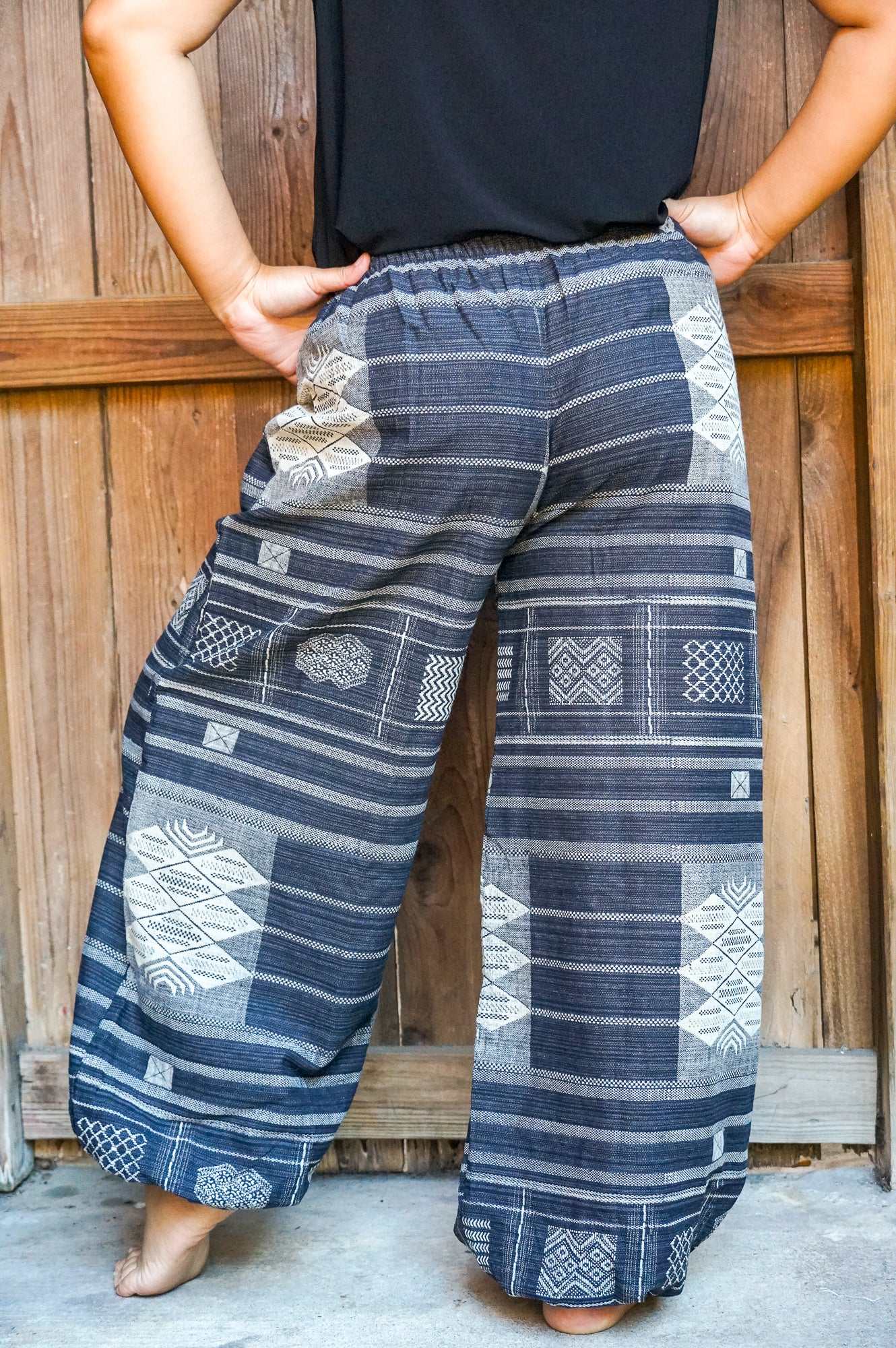 Cotton Women Tribal Boho Pants Hippie Pants Tan Smokey