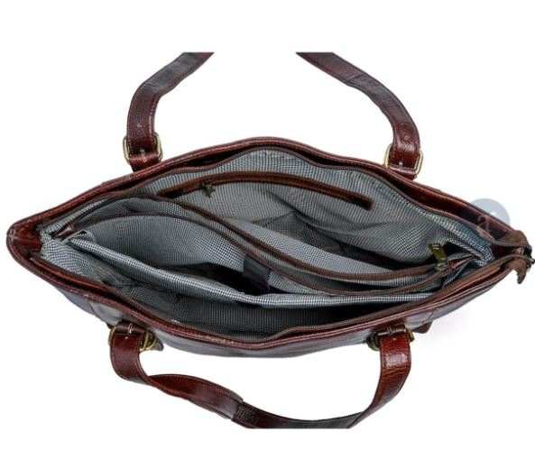 Anuent Large Leather Tote Bags for Women. Salmon Alder