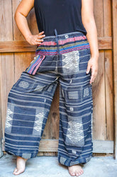 Cotton Women Tribal Boho Pants Hippie Pants Tan Smokey