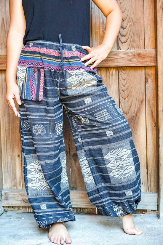 Cotton Women Tribal Boho Pants Hippie Pants Tan Smokey