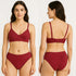 Women’s Lingerie Set Padded Bra with Matching Panty Sea Red- L Apricot Tethys