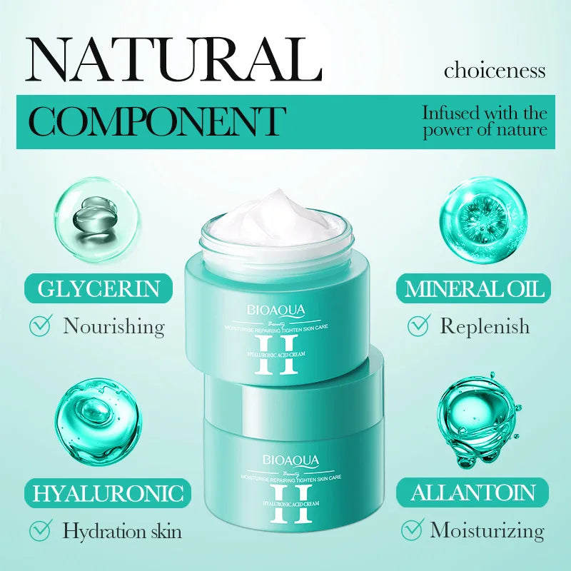 2Pcs/Kit BIOAQUA Hyaluronic Acid Skin Care Sets Face Eye Cream Moisturizing Hydrating Firming Facial Eyes Creams Face Skin Care
