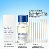Salicylic Acid Drying Lotion Face Serum with Cotton Swab– Reduce Pimples & Breakouts Fade Acne Scars Minimize Pores Skin Renewal Khamik Shop Online