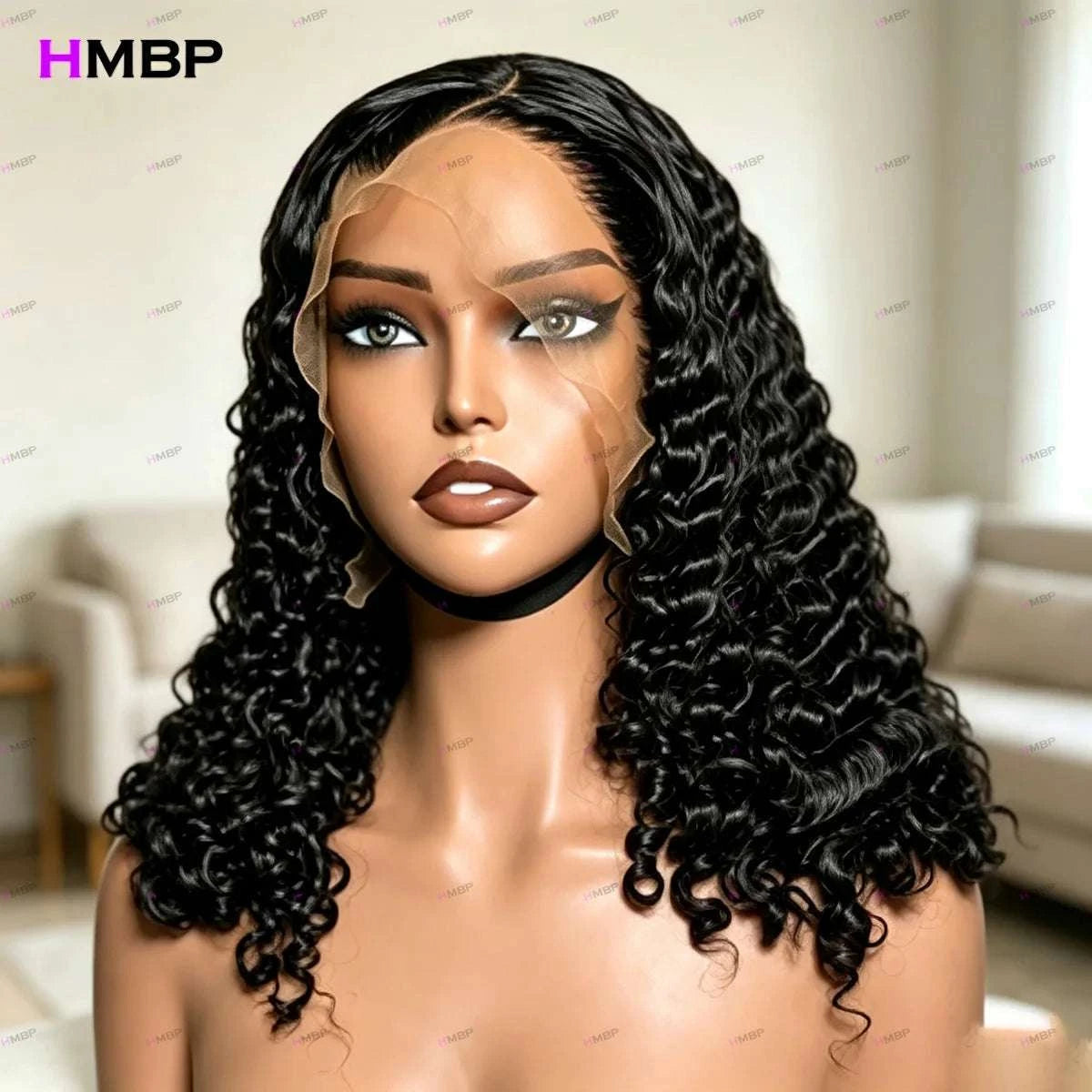 Perruque cheveux humains ondulés bouclés 7x7 HD Lace frontal naturelle pré-éclaircie pour femmes