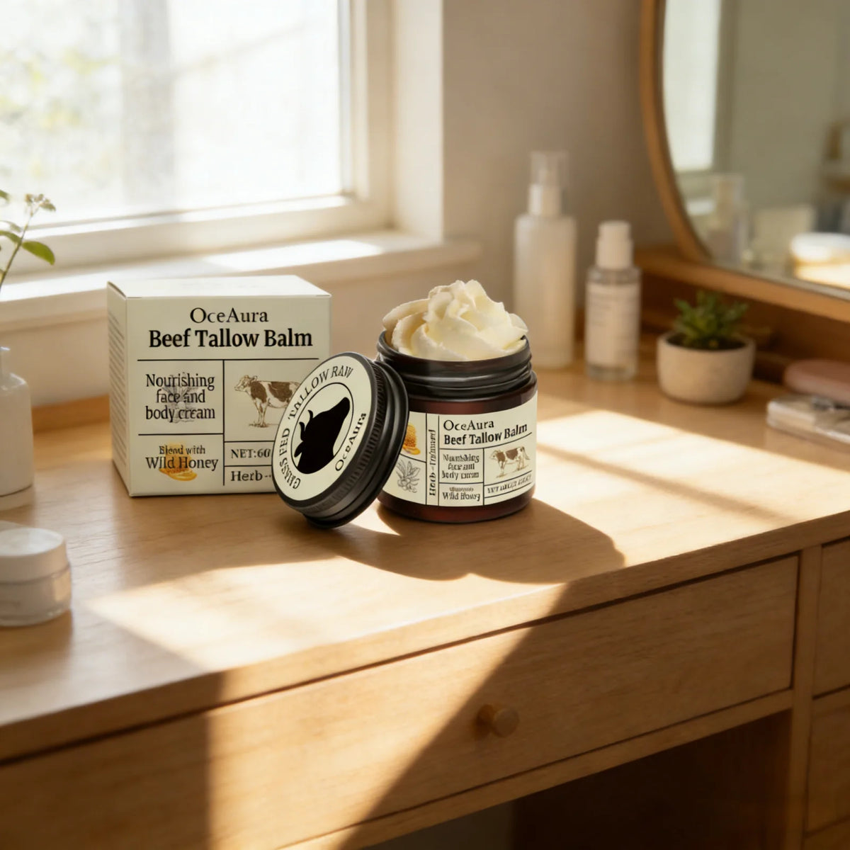 Beef Tallow Balm Deep Moisturizing Nourishing Brightening Skin Long-Lasting Fragrance Refreshing Care Face Body Lotion