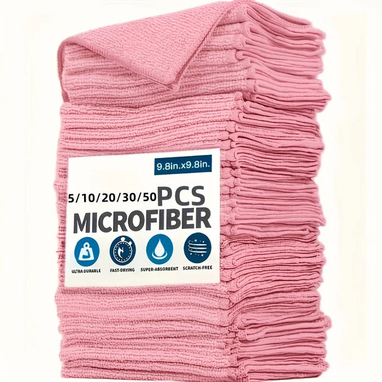 1-50Pcs Light Pink Microfiber Kitchen Towels Super Absorbent Soft Durable Cleaning Cloths Glass Countertops Pans Bowls Faucets Khamik Shop Online