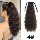 Straight Long Ponytail Extensions 22inch Natural Black Wrap Around Synthetic Hair Piece Pony Tail Hair Hairpieces for Women Girl Khamik Shop Online