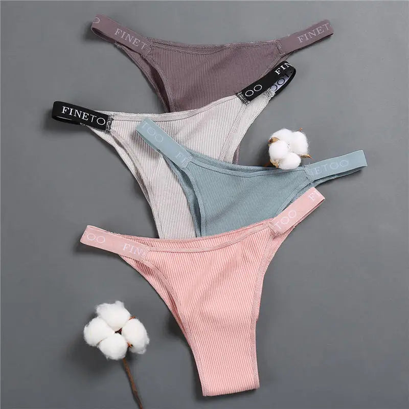 Women'S Panties Cotton Briefs Female Underpants Sexy Panties Thong Pantys Solid Color Intimates Lingerie Women Underwear