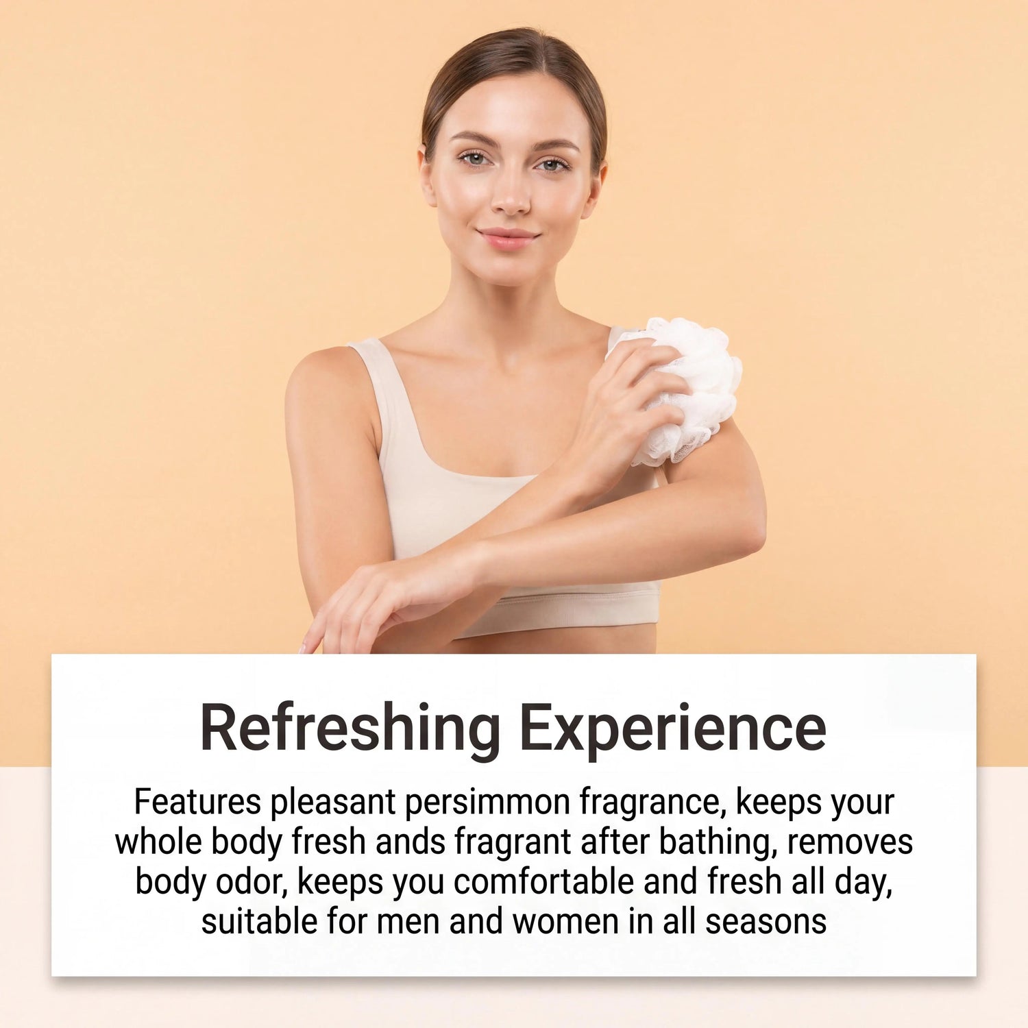 OceAura Fresh Persimmon Shower Gel Gentle Deep Cleansing Skin Barrier Protection Repair Long-Lasting Citrus Fruity Scent Mild Moisturizing Body Wash Khamik Shop Online
