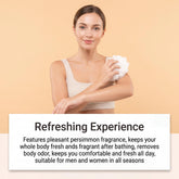 OceAura Fresh Persimmon Shower Gel Gentle Deep Cleansing Skin Barrier Protection Repair Long-Lasting Citrus Fruity Scent Mild Moisturizing Body Wash Khamik Shop Online