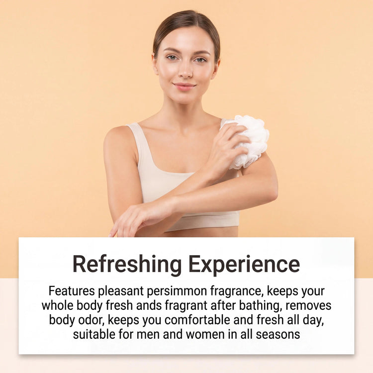 OceAura Fresh Persimmon Shower Gel Gentle Deep Cleansing Skin Barrier Protection Repair Long-Lasting Citrus Fruity Scent Mild Moisturizing Body Wash Khamik Shop Online