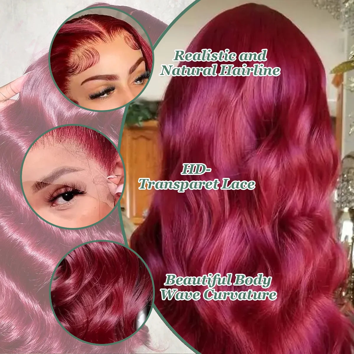 Wine Red Burgundy 99J 40 Inches Long-length 200% High Density 13x6 13x4 HD Transparent Lace Frontal Wig Human Hair Wigs Body Wave Brazilian Hair Pre Plucked For Women Khamik Shop Online