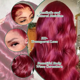 Wine Red Burgundy 99J 40 Inches Long-length 200% High Density 13x6 13x4 HD Transparent Lace Frontal Wig Human Hair Wigs Body Wave Brazilian Hair Pre Plucked For Women Khamik Shop Online