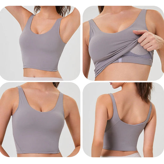 Women Yoga Vest Workout Pilates Activewear Tops Running Gym Pretty Workout Clothes Sports Bras Active Wear Female Camisole Bra Khamik Shop Online