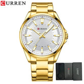 CURREN Classic Simple Stainless Steel Quartz Wristwatches Fashion Brand Men&