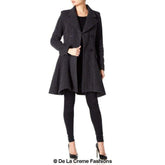 Wool Blend Fit And Flare Double Breasted Skater Coat (1102) Rose Eleusis