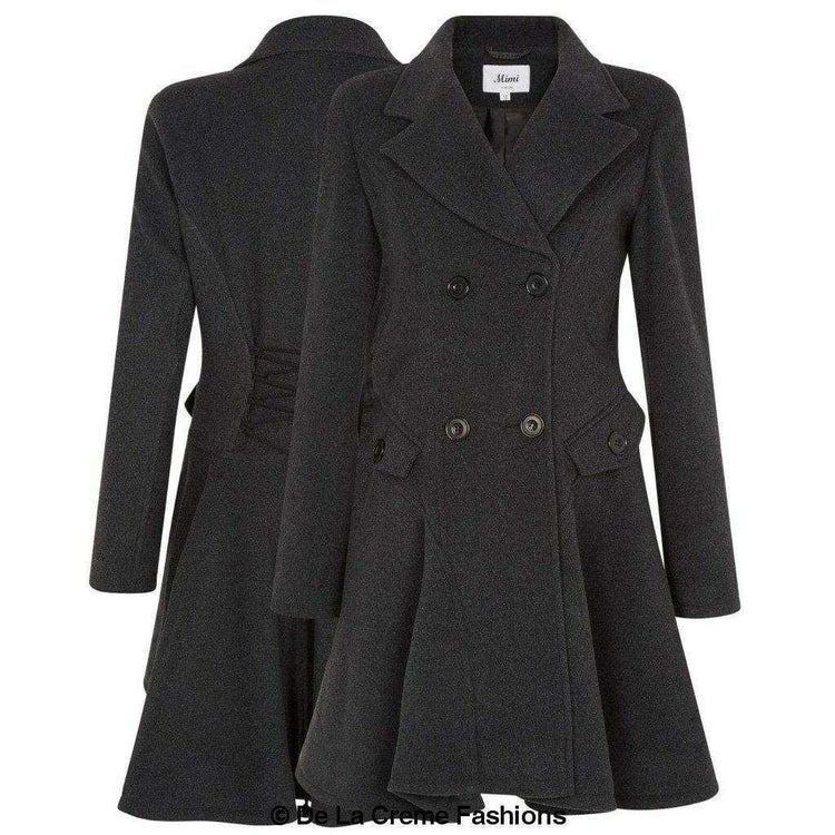 Wool Blend Fit And Flare Double Breasted Skater Coat (1102) Rose Eleusis