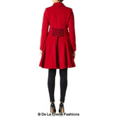 Wool Blend Fit And Flare Double Breasted Skater Coat (1102) Rose Eleusis