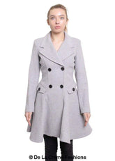 Wool Blend Fit And Flare Double Breasted Skater Coat (1102) Rose Eleusis
