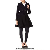 Wool Blend Fit And Flare Double Breasted Skater Coat (1102) Rose Eleusis