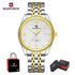 NAVIFORCE Men Elegant Business Stainless Steel Watch 30M Waterproof Luminous Hands Japan Movement Wristwatch Gifts box Khamik Shop Online