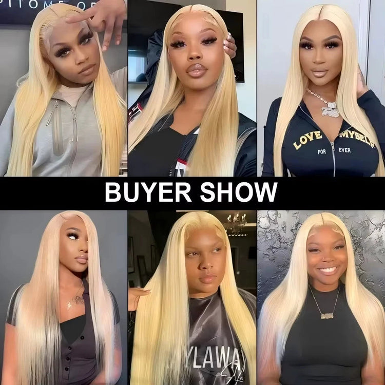 613 Blonde Human Hair Wig HD Lace Front Pre Plucked Natural Hairline Straight Blonde Lace Frontal Wig for Women 13x4 13x6 4x4 Khamik Shop Online