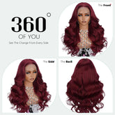 Body Wave Burgundy 40 Inches Long-length 200% High Density 13x6 13x4 HD Transparent Lace Frontal Wig Human Hair Wigs 99J Wine Red Pre Plucked Brazilian Hair For Women Khamik Shop Online