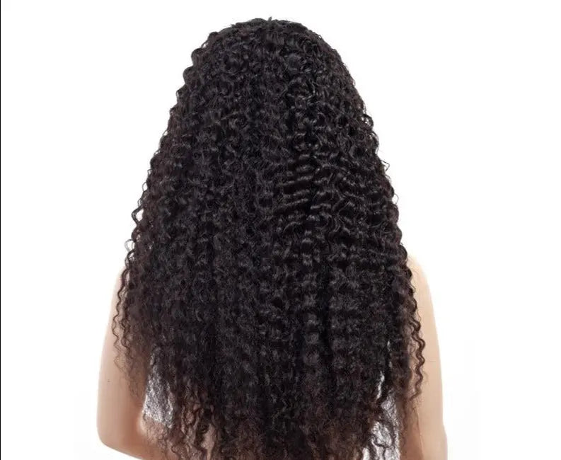Headband Wig Deep Wave Human Hair Scarf Wig No GLUE Easy Wear Cerise Alfie