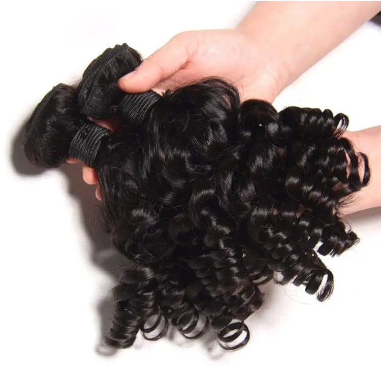 10A Grade Brazilian 3/4 Funmi Hair Human Hair bundles with 4x4 Closure Cerise Alfie