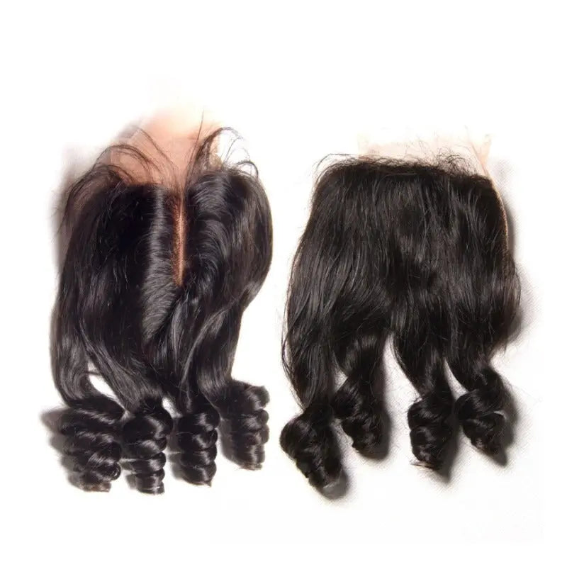 10A Grade Brazilian 3/4 Funmi Hair Human Hair bundles with 4x4 Closure Cerise Alfie