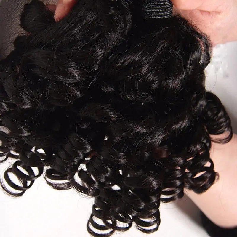 10A Grade Brazilian 3/4 Funmi Hair Human Hair bundles with 4x4 Closure Cerise Alfie