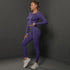 2Pcs Women Sets Energy Seamless Gym Suits Bubble Butt Sports Pants+Long Sleeve Shirts Push Up Running Sets Tracksuits Tights Set Khamik Shop Online